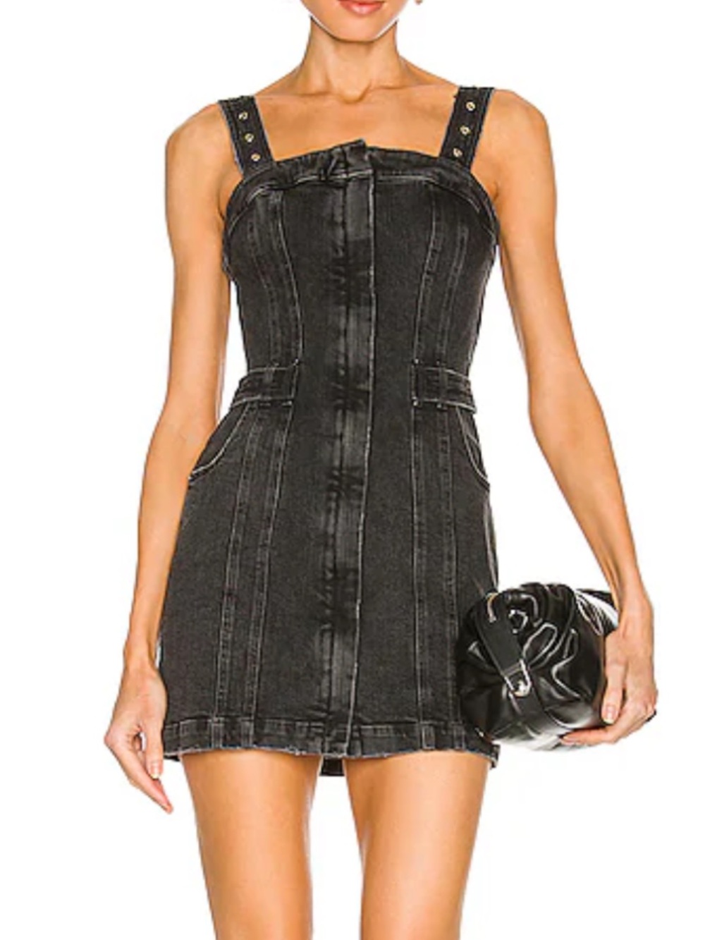 Retrofete Izzy Denim Dress in Onyx Black